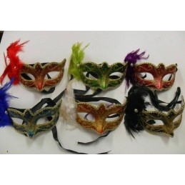 MASQUE STYLE VENITIEN COLOMBINE A PLUMES PERLE SOIREE FETE CARNAVAL