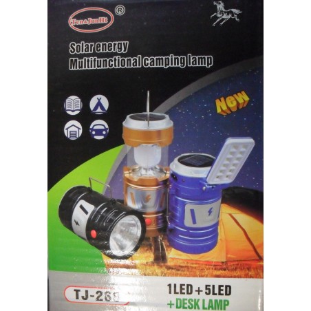 Lampe Torche & Lanterne Telescopique 3 en 1 Rechargeable 230V & Solaire Outdoor