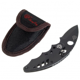 Petit Couteau Pliant Sr-218 Lame Acier Compacte 6 Cm Manche Acier 8,5 Cm Outdoor