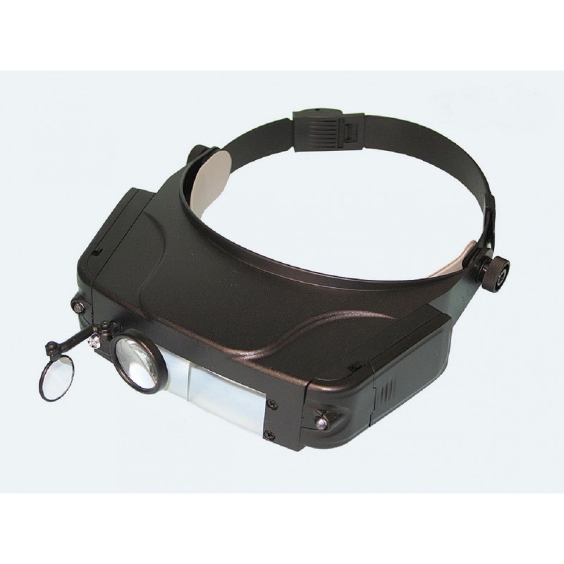 Dilzekui Loupe frontale avec lumière LED rechargeable, loupe frontale avec 6 lentilles détachables, loupes mains libres pour bijoutier, artisanat, réparation