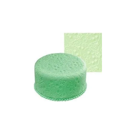 Grand Tapis À Relief Silicone Thème "Vigne" Pour Pate À Sucre & D'amande 50 X 50