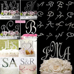 Happy Birthday Strass Cristal Double Pic Argenté Décoration Cake Design Wedding