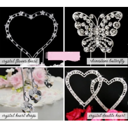 Happy Birthday Strass Cristal Double Pic Argenté Décoration Cake Design Wedding