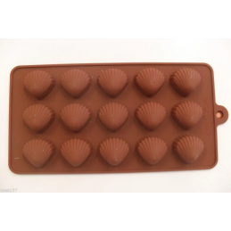 Moule À Chocolat Jolis Coeurs Coquillages En Silicone 15 Pièces Neuf