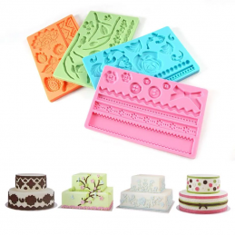 Plaque en Silicone à Modelage Jolis Motifs Pate à Sucre & d'Amande Cake Design
