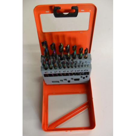 Coffret 19 Forets Hélicoïdaux de 1mm à 10mm Pour Travaux Sur le Métal