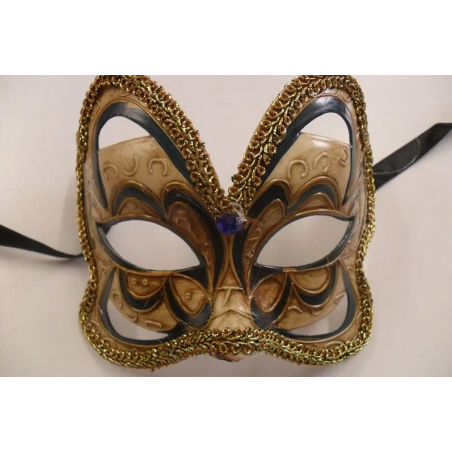 Masque Style Venitien Colombine Deco Pierres Soiree Fete Carnaval