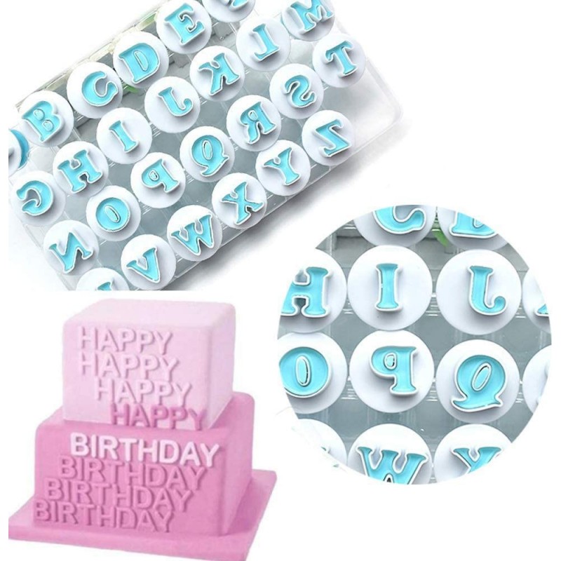 Assortiment de 36 Emportes Pièces à Piston Chiffres & Lettres Cake Design