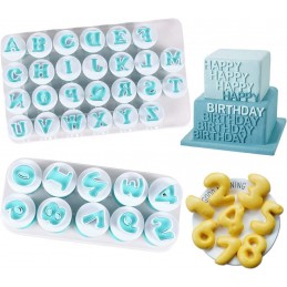 Assortiment de 36 Emportes Pièces à Piston Chiffres & Lettres Cake Design