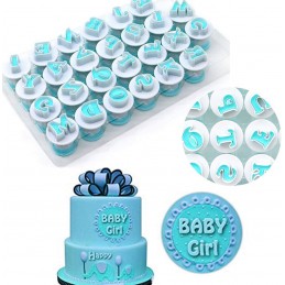 Assortiment de 36 Emportes Pièces à Piston Chiffres & Lettres Cake Design