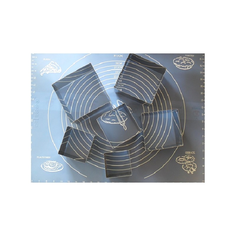 Lot de 6 Cercles à Entremets Carrés Inox Patisserie Gateaux De 6 à 11 cm