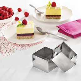 Lot de 6 Cercles à Entremets Carrés Inox Patisserie Gateaux De 6 à 11 cm
