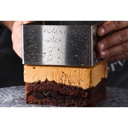 Lot de 6 Cercles à Entremets Carrés Inox Patisserie Gateaux De 6 à 11 cm