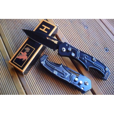 Petit Couteau Pliant De Poche Lame Acier 6,5 Cm Manche Acier Gravé 9,5 Cm Chasse Pêche Bivouac