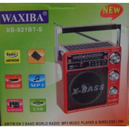 Solaire Radio Vintage Rechargeable AM/FM/SW1-3 USB MP3 TF 110/230 Pile