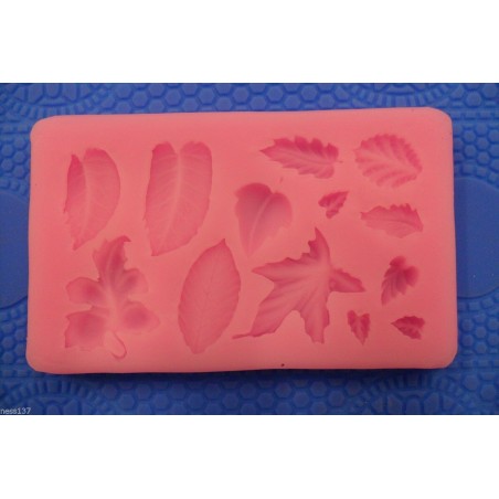 Moule Silicone 13 Feuilles d'Automne Pate à Sucre & d’Amande Cake Design