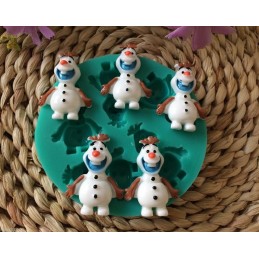 Moule Silicone 5 Olaf de La Reine Des Neiges Gateaux Pate à Sucre d’Amande Cake