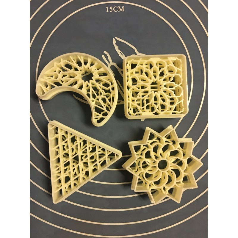 4 EMPORTES PIÈCE "ZELIDJ" V DOUBLES FACES FONDANT CAKE SABLÉ GÂTEAU ORIENTAL