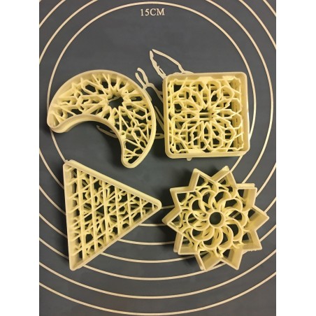 4 EMPORTES PIÈCE "ZELIDJ" V DOUBLES FACES FONDANT CAKE SABLÉ GÂTEAU ORIENTAL