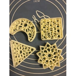 4 EMPORTES PIÈCE "ZELIDJ" V DOUBLES FACES FONDANT CAKE SABLÉ GÂTEAU ORIENTAL
