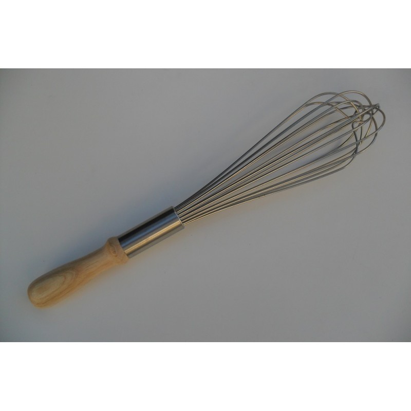 FOUET DE CUISINE PROFESSIONNEL 16 FILS MANCHE BOIS 40 Cm