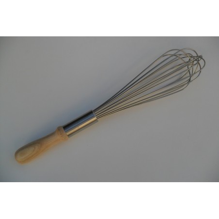 FOUET DE CUISINE PROFESSIONNEL 16 FILS MANCHE BOIS 40 Cm