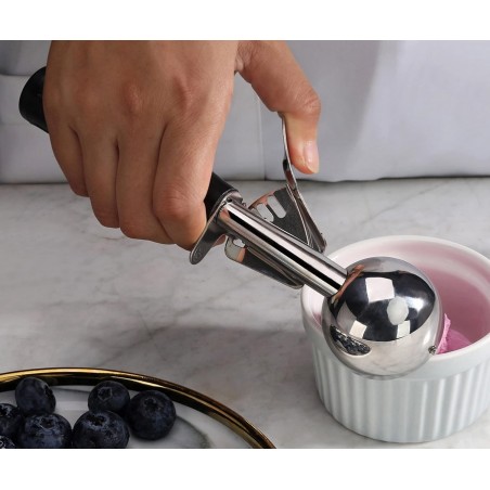 CUILLÈRE À BOULE DE GLACE À GACHETTE INOX ø 6 cm, 22 CM