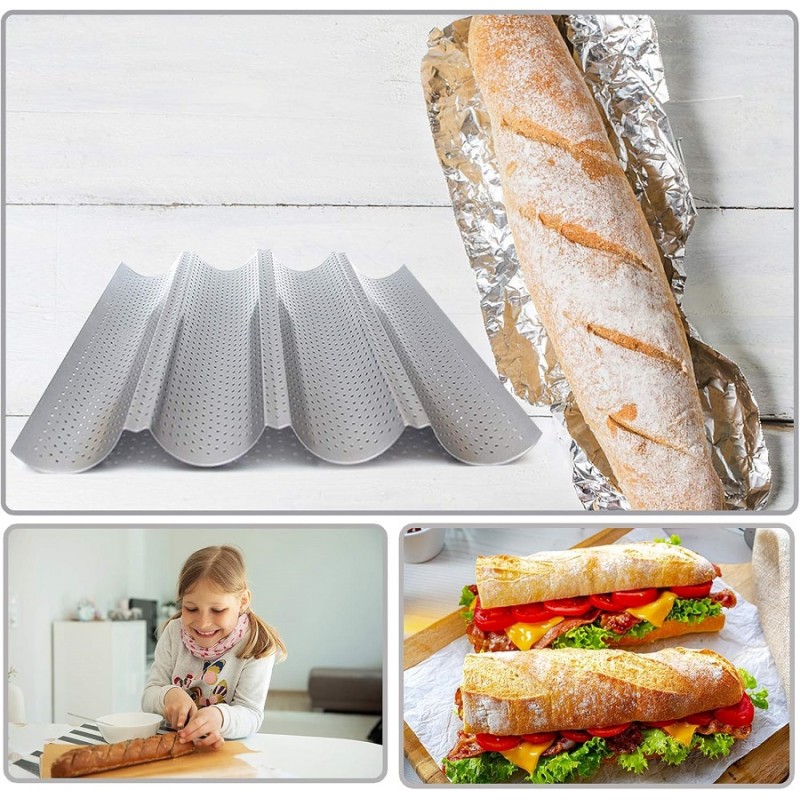 PLAQUE DE CUISSON POUR 4 BAGUETTES 38 X 33 CM