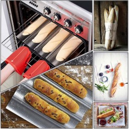 PLAQUE DE CUISSON POUR 4 BAGUETTES 38 X 33 CM