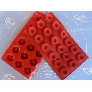 Moule Silicone Souple 18 Petits Fours / Mini Savarin Rond 29 X 17 Cm