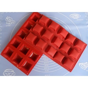 Moule Silicone Souple 15 Petits Fours / Carrés / 29 X 17 Cm