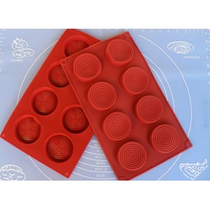 Moule Silicone Souple 8 Petits Fours / Spirales / 29 X 17 Cm