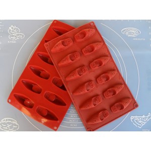 Moule Silicone Souple 12 Petits Fours / Petits Babouches / 29 X 17 Cm