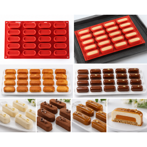 MOULE SILICONE 20 PETITS FOURS / BUCHETTES 29 X 17 CM