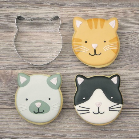 1 Emporte-Pièce Découpoir CHAT en Alu Pate à Sucre & d'Amande Sablés