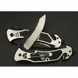 Couteau de Pompier "Steel" Lame Acier 9,5 cm Manche 12,5cm Chasse Pêche Bivouac